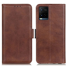 Coque Portefeuille Livre Cuir Etui Clapet M15L pour Vivo Y21G Marron