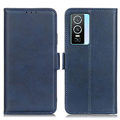 Coque Portefeuille Livre Cuir Etui Clapet M15L pour Vivo Y74s 5G Bleu