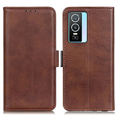 Coque Portefeuille Livre Cuir Etui Clapet M15L pour Vivo Y76s 5G Marron