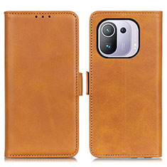 Coque Portefeuille Livre Cuir Etui Clapet M15L pour Xiaomi Mi 11 Pro 5G Marron