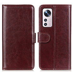 Coque Portefeuille Livre Cuir Etui Clapet M15L pour Xiaomi Mi 12 5G Marron