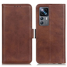 Coque Portefeuille Livre Cuir Etui Clapet M15L pour Xiaomi Mi 12T 5G Marron