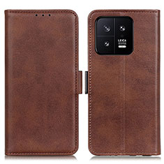 Coque Portefeuille Livre Cuir Etui Clapet M15L pour Xiaomi Mi 13 Pro 5G Marron