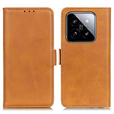 Coque Portefeuille Livre Cuir Etui Clapet M15L pour Xiaomi Mi 14 5G Brun Clair