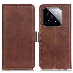 Coque Portefeuille Livre Cuir Etui Clapet M15L pour Xiaomi Mi 14 5G Marron