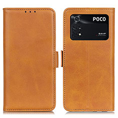 Coque Portefeuille Livre Cuir Etui Clapet M15L pour Xiaomi Poco M4 Pro 4G Brun Clair