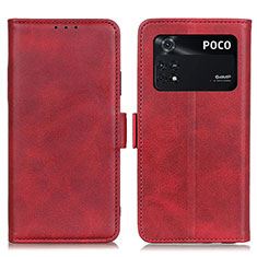 Coque Portefeuille Livre Cuir Etui Clapet M15L pour Xiaomi Poco M4 Pro 4G Rouge