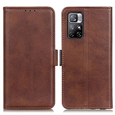 Coque Portefeuille Livre Cuir Etui Clapet M15L pour Xiaomi Poco M4 Pro 5G Marron