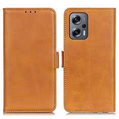 Coque Portefeuille Livre Cuir Etui Clapet M15L pour Xiaomi Poco X4 GT 5G Brun Clair