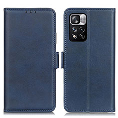 Coque Portefeuille Livre Cuir Etui Clapet M15L pour Xiaomi Poco X4 NFC Bleu