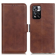 Coque Portefeuille Livre Cuir Etui Clapet M15L pour Xiaomi Poco X4 NFC Marron