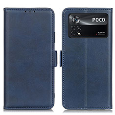 Coque Portefeuille Livre Cuir Etui Clapet M15L pour Xiaomi Poco X4 Pro 5G Bleu