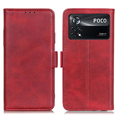 Coque Portefeuille Livre Cuir Etui Clapet M15L pour Xiaomi Poco X4 Pro 5G Rouge