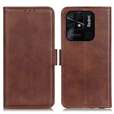 Coque Portefeuille Livre Cuir Etui Clapet M15L pour Xiaomi Redmi 10 India Marron