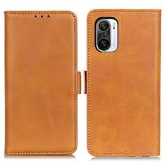 Coque Portefeuille Livre Cuir Etui Clapet M15L pour Xiaomi Redmi K40 Pro 5G Brun Clair