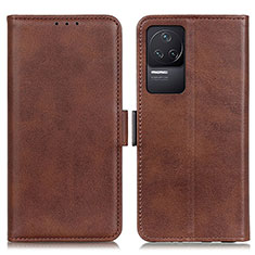 Coque Portefeuille Livre Cuir Etui Clapet M15L pour Xiaomi Redmi K50 5G Marron