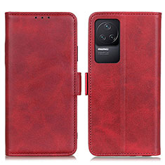 Coque Portefeuille Livre Cuir Etui Clapet M15L pour Xiaomi Redmi K50 5G Rouge