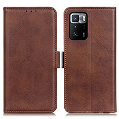 Coque Portefeuille Livre Cuir Etui Clapet M15L pour Xiaomi Redmi Note 10 Pro 5G Marron