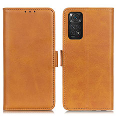 Coque Portefeuille Livre Cuir Etui Clapet M15L pour Xiaomi Redmi Note 11 4G (2022) Brun Clair