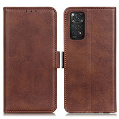 Coque Portefeuille Livre Cuir Etui Clapet M15L pour Xiaomi Redmi Note 11 4G (2022) Marron