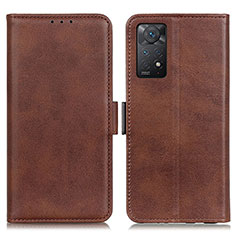 Coque Portefeuille Livre Cuir Etui Clapet M15L pour Xiaomi Redmi Note 11 Pro 4G Marron