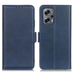 Coque Portefeuille Livre Cuir Etui Clapet M15L pour Xiaomi Redmi Note 11T Pro+ Plus 5G Bleu