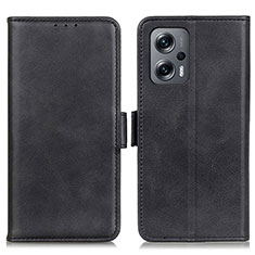 Coque Portefeuille Livre Cuir Etui Clapet M15L pour Xiaomi Redmi Note 12T Pro 5G Noir