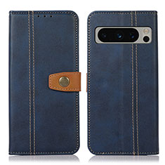 Coque Portefeuille Livre Cuir Etui Clapet M16L pour Google Pixel 8 Pro 5G Bleu