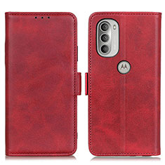 Coque Portefeuille Livre Cuir Etui Clapet M16L pour Motorola Moto G51 5G Rouge