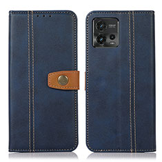 Coque Portefeuille Livre Cuir Etui Clapet M16L pour Motorola Moto G72 Bleu