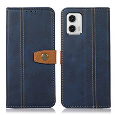 Coque Portefeuille Livre Cuir Etui Clapet M16L pour Motorola Moto G73 5G Bleu