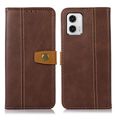 Coque Portefeuille Livre Cuir Etui Clapet M16L pour Motorola Moto G73 5G Marron