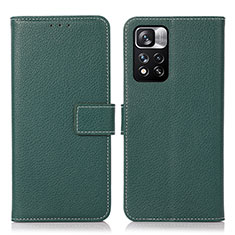 Coque Portefeuille Livre Cuir Etui Clapet M16L pour Xiaomi Mi 11i 5G (2022) Vert