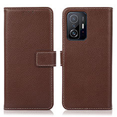 Coque Portefeuille Livre Cuir Etui Clapet M16L pour Xiaomi Mi 11T 5G Marron