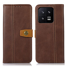 Coque Portefeuille Livre Cuir Etui Clapet M16L pour Xiaomi Mi 13 5G Marron