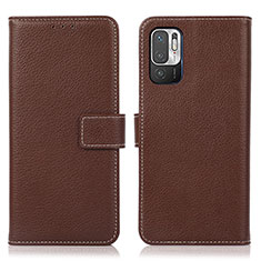 Coque Portefeuille Livre Cuir Etui Clapet M16L pour Xiaomi POCO M3 Pro 5G Marron