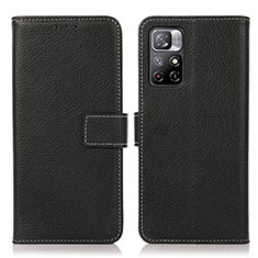 Coque Portefeuille Livre Cuir Etui Clapet M16L pour Xiaomi Poco M4 Pro 5G Noir