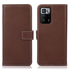 Coque Portefeuille Livre Cuir Etui Clapet M16L pour Xiaomi Poco X3 GT 5G Marron