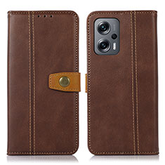 Coque Portefeuille Livre Cuir Etui Clapet M16L pour Xiaomi Poco X4 GT 5G Marron