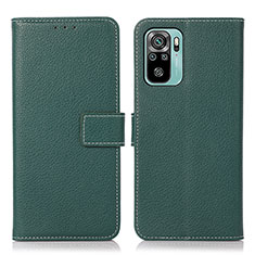 Coque Portefeuille Livre Cuir Etui Clapet M16L pour Xiaomi Redmi Note 10 4G Vert