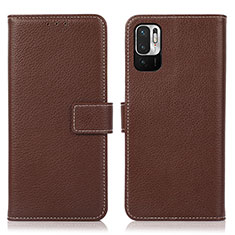 Coque Portefeuille Livre Cuir Etui Clapet M16L pour Xiaomi Redmi Note 10 JE 5G Marron