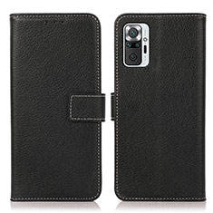 Coque Portefeuille Livre Cuir Etui Clapet M16L pour Xiaomi Redmi Note 10 Pro 4G Noir