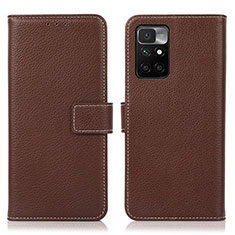 Coque Portefeuille Livre Cuir Etui Clapet M16L pour Xiaomi Redmi Note 11 4G (2021) Marron