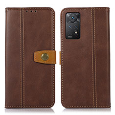 Coque Portefeuille Livre Cuir Etui Clapet M16L pour Xiaomi Redmi Note 11 Pro 4G Marron