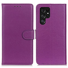 Coque Portefeuille Livre Cuir Etui Clapet M18L pour Samsung Galaxy S23 Ultra 5G Violet