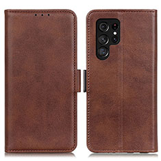 Coque Portefeuille Livre Cuir Etui Clapet M29L pour Samsung Galaxy S21 Ultra 5G Marron