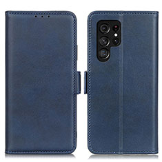 Coque Portefeuille Livre Cuir Etui Clapet M29L pour Samsung Galaxy S22 Ultra 5G Bleu