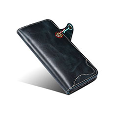 Coque Portefeuille Livre Cuir Etui Clapet MT5 pour Apple iPhone 14 Pro Max Bleu