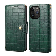 Coque Portefeuille Livre Cuir Etui Clapet MT6 pour Apple iPhone 14 Pro Max Vert