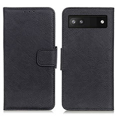 Coque Portefeuille Livre Cuir Etui Clapet N01P pour Google Pixel 7a 5G Noir